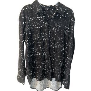TALULA Shirt Womens S Aritzia Celestial Stars Long Sleeve High Low Button Up New